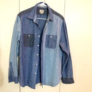 J .Crew Chambray Shirt in Mix and Match Blue/ Gray Size M